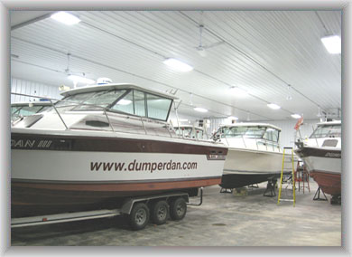 All 5 Dumper Dan boats getting ready for the next season!